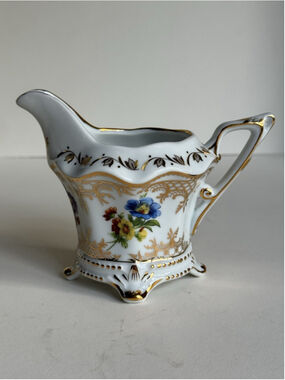 Vintage Royal Danube Creamer/Small Pitcher "Floral" Gold Trim